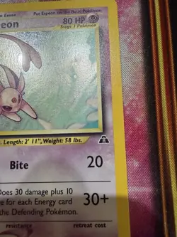 Pokemon TCG: Espeon 1/75 Neo Discovery Holo Rare Heavily Played Card Vintage - Image 3