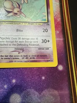 Pokemon TCG: Espeon 1/75 Neo Discovery Holo Rare Heavily Played Card Vintage - Image 5