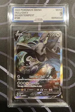 Pokemon Lugia V Full Art Ultra Rare Holo Silver Tempest 186/195 220 HP AGS 9 - Image 1
