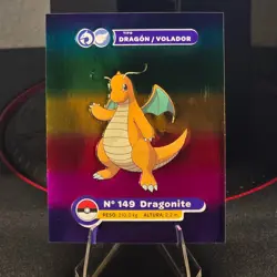 Pokemon TCG Rainbow Foil Dragonite #149 Full house sticker - Image 1