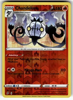 Chandelure 033/192 SWSH02: Rebel Clash LP Pokemon Card TCG - Image 1
