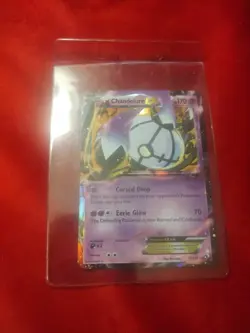 Pokemon TCG Chandelure ex Legendary Treasures 77/113 Holo Holo Rare EX - Image 1