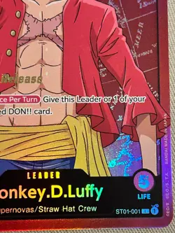 Monkey.D.Luffy ST01-001 L Super Pre-Release Stamp Starter Deck Leader - Image 4