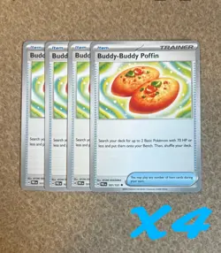 4x Buddy-Buddy Puffin 101/131 Prismatic Evolutions Pokemon Cards - Mint - Image 1