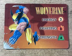 1995 Marvel Overpower CCG Character Cards Wolverine Ultra Rare 3 Stats - Image 1