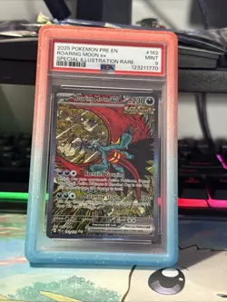 Roaring Moon EX Sir Prismatic Evolutions Card 162/131 SV PSA 9 - Image 2