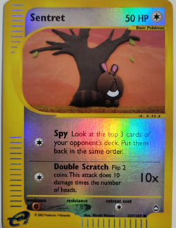 Sentret Reverse Holo 107/147 — Aquapolis Pokemon Card 🌈🦝✨ - Image 1