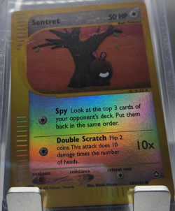 Sentret Reverse Holo 107/147 — Aquapolis Pokemon Card 🌈🦝✨ - Image 3