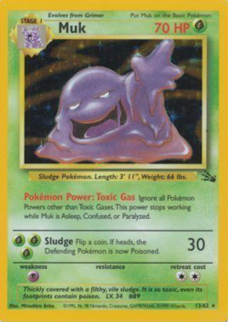 Muk 13/62 Fossil Holo Rare Vintage Pokemon Card ✨💚 - Image 1
