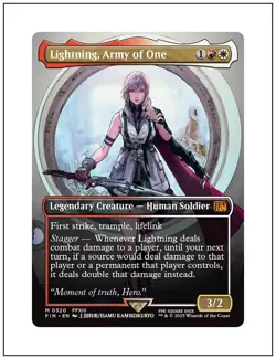 1x Lightning, Army of One, Borderless Art 0320, Final Fantasy, MTG NM - Image 1