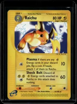 Pokemon TCG Raichu 61/165 Expedition MP - Image 1
