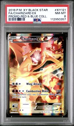 Pokemon TCG Charizard EX XY121 Black Star Promo Holo 2016 PSA 8 - Image 1
