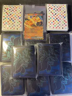 LOT - Pokemon ETB Deck Sleeves - 11 Packs (65 Sleeves Per Pk) - Free Charizard! - Image 1