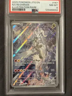 Pokemon TCG N's Reshiram 167/159 Journey Together Holo IR PSA 8 - Image 2
