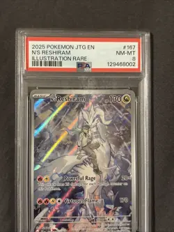 Pokemon TCG N's Reshiram 167/159 Journey Together Holo IR PSA 8 - Image 3