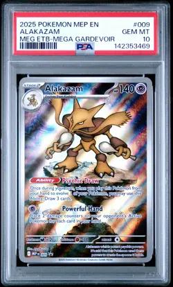Pokemon TCG Pokemon Mep En-Me Black Star Promo Alakazam 009 NM PSA 10 - Image 1