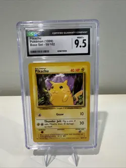 Pikachu Pokemon 1999 Base Set 58/102 CGC 9.5 MINT+ - Image 1