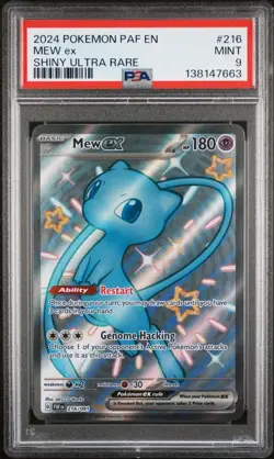 2024 POKEMON PALDEAN FATES SHINY ULTRA RARE #216 MEW EX PSA 9 - Image 1