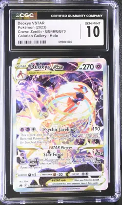 2023 POKEMON CROWN ZENITH Deoxys VSTAR GG46/GG70 ULTRA RARE CGC 10 GEM MINT - Image 1