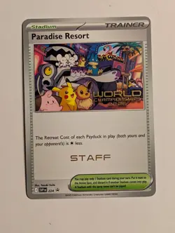 Pokemon World Championship 2025 STAFF Paradise Resort SVP 224 Anaheim Promo NM - Image 1