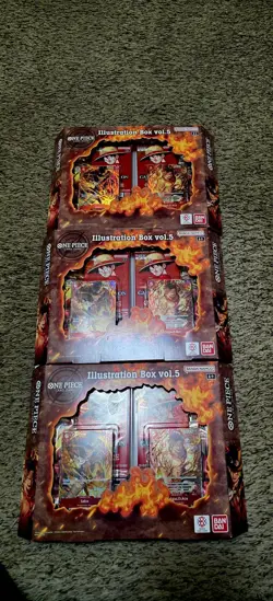 Lot of 3 BANDAI ONE PIECE ILLUSTRATION BOXES VOL 5 FACTORY SEALED - Image 1