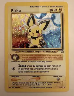 Pichu 12/111 Neo Genesis Holo Rare 2000 WOTC Unlimited Pokemon TCG Card - Image 1