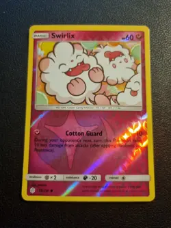 REVERSE HOLO Pokemon Sun & Moon Cosmic Eclipse TCG Card Swirlix 153/236 - Image 1