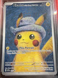 Pokemon Pikachu With Grey Felt Hat SVP 085 Van Gogh Promo Card PSA 9 MINT - Image 4