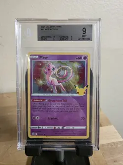 Pokemon TCG Mew Holo Rare Card 11/25 Celebrations BGS 9 Mint - Image 1