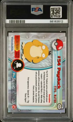 1999 TOPPS POKEMON TV #54 PSYDUCK PSA 10 - Image 2