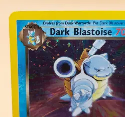 Dark Blastoise Holo Rare Team Rocket 3/82 Pokemon Card - WOTC 1999 SWIRL - Image 2