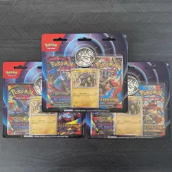 Lot of 3 Pokemon Mega Evolution & Phantasmal Flames 2-Pack Blister Raikou Promo - Image 1