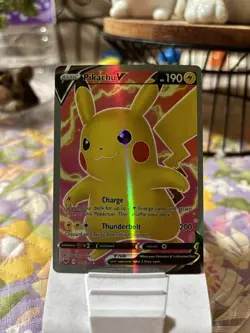 Pokemon Pikachu V Sword & Shield Ultra Rare Full Art Holo 190 HP Card 170/185 - Image 1