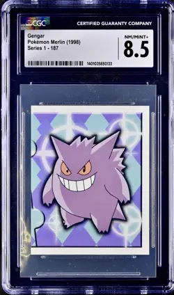 Pokemon 1998 Topps Merlin Series 1 Gengar Haunter Gastly Evo Line CGC 8.5 MINT+ - Image 2
