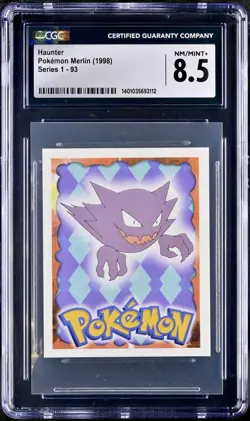 Pokemon 1998 Topps Merlin Series 1 Gengar Haunter Gastly Evo Line CGC 8.5 MINT+ - Image 3