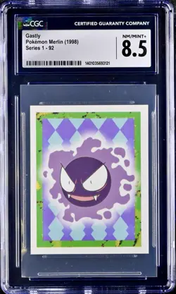 Pokemon 1998 Topps Merlin Series 1 Gengar Haunter Gastly Evo Line CGC 8.5 MINT+ - Image 4