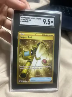 Super Rod 276/193 Pokemon Paldea Evolved Full Art Alt Gold Trainer SGC 9.5 - Image 1