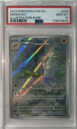 PSA 10 Pokemon TCG Mienshao Illustration Rare Card Paradox Rift 200/182 - Image 1