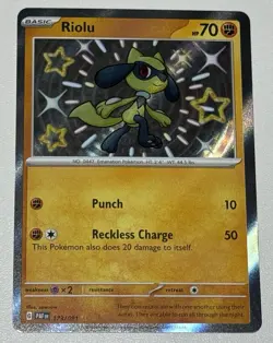 Pokemon TCG Riolu 173/091 Paldean Fates Shiny Holo Rare S&V 173/091 - Image 1
