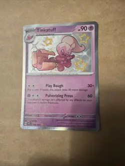 Tinkatuff 166/091 Shiny Holo Rare - Scarlet & Violet Paldean Fates Near Mint NM - Image 1