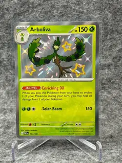 Pokemon Card Arboliva 104/091 Baby Shiny Holo Rare Paldean Fates - Image 1