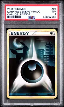 2011 POKEMON CALL OF LEGENDS #94 DARKNESS ENERGY-HOLO PSA 7 - Image 1