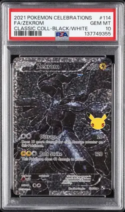 2021 POKEMON CELEBRATIONS CLASSIC COLL #114 FULL ART/ZEKROM PSA 10 - Image 1