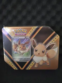 Pokemon TCG V Powers Tin Eevee V Sealed 2020 Standard Size Collectible - Image 1