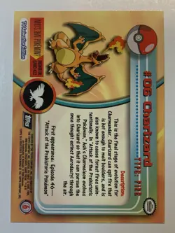 1999 Topps Pokemon TV #06 Charizard Black Logo (A) FREE COMBINED SHIPPING - Image 2
