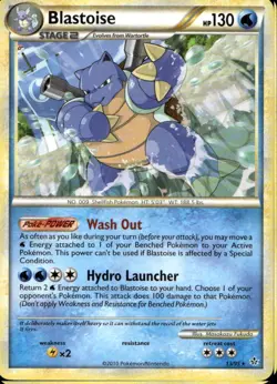 Blastoise 13/95 Non Holo Rare HGSS Unleashed Pokemon - Image 1