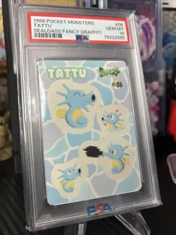 1998 POCKET MONSTERS SEALDASS FANCY GRAFFITI #06 TATTU PSA 10 - Image 2
