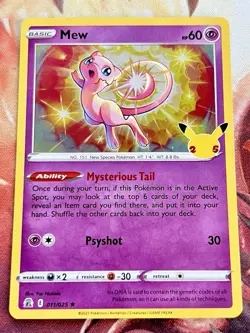 Mew 11/25 Holo Pokemon Celebrations 25th Anniversary NM - Image 4