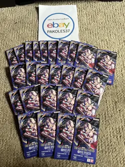 One Piece TCG The Azure Sea's Seven Sleeved Booster Pack OP-14 English Lot of 26 - Image 1