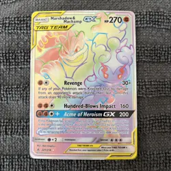 Pokemon TCG Marshadow & Machamp Tag Team GX Unbroken Bonds 221/214 Holo NM - Image 1